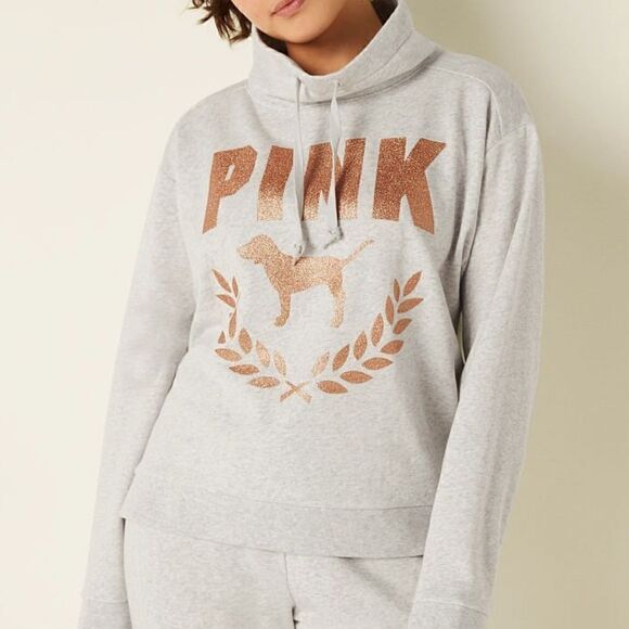 NWT Victoria’s Secret PINK Lounge Cowl Neck Pullover - Picture 2 of 8